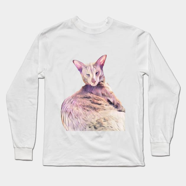 Siamese Cat Long Sleeve T-Shirt by SueNordicDesigns